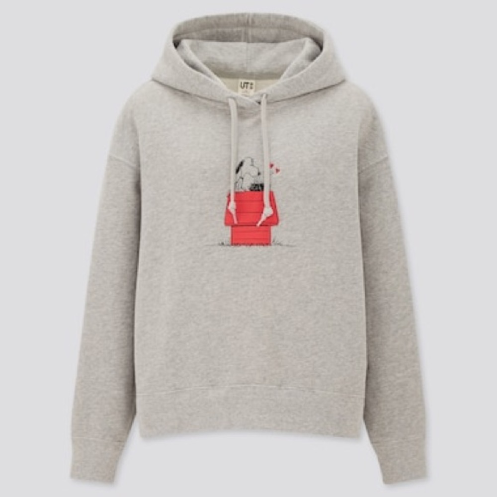 Uniqlo Peanuts Gray Hoodie Sz L